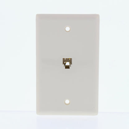 Eaton 3532-4LA Light Almond 1-Gang Phone Jack Plastic Standard Wallplate Cover