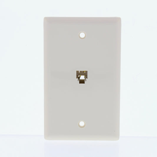 Eaton 3532-4LA Light Almond 1-Gang Phone Jack Plastic Standard Wallplate Cover