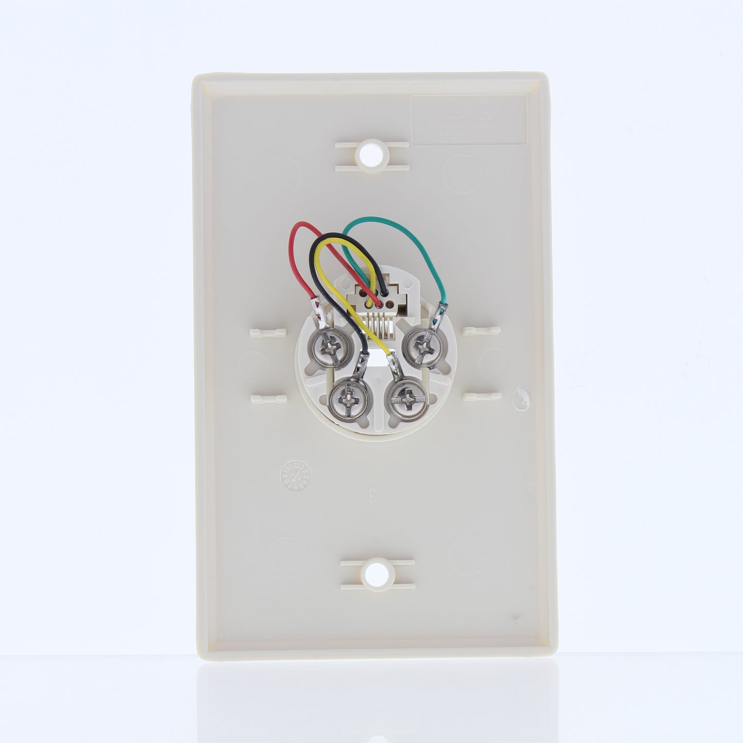 Eaton 3532-4LA Light Almond 1-Gang Phone Jack Plastic Standard Wallplate Cover