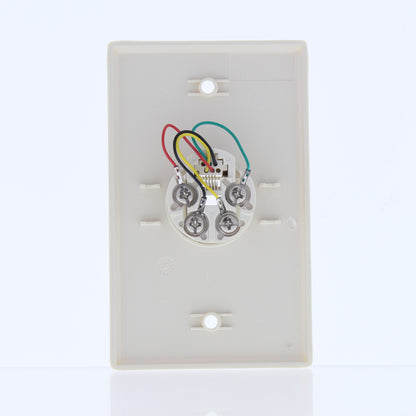 Eaton 3532-4LA Light Almond 1-Gang Phone Jack Plastic Standard Wallplate Cover
