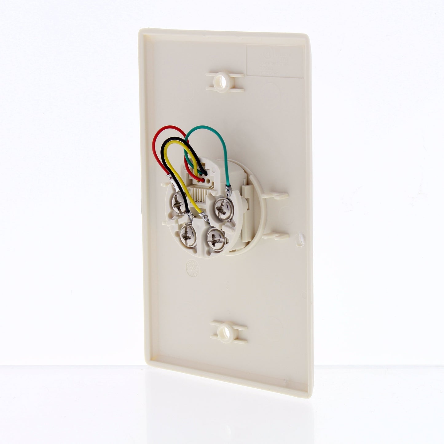 Eaton 3532-4LA Light Almond 1-Gang Phone Jack Plastic Standard Wallplate Cover