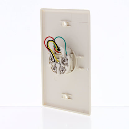 Eaton 3532-4LA Light Almond 1-Gang Phone Jack Plastic Standard Wallplate Cover