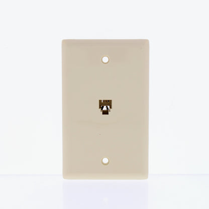 Eaton 3532-4V Ivory 1-Gang Telephone Jack Thermoplastic Standard Wallplate Cover
