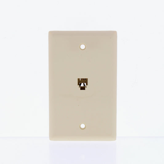Eaton 3532-4V Ivory 1-Gang Telephone Jack Thermoplastic Standard Wallplate Cover