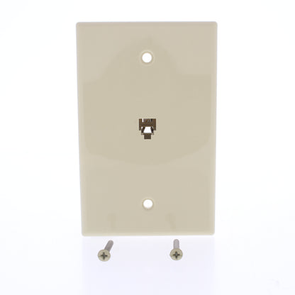 Eaton 3533-4V Ivory 1-Gang Phone Jack Unbreakable Nylon Mid-Size Wallplate Cover