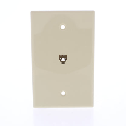 Eaton 3533-4V Ivory 1-Gang Phone Jack Unbreakable Nylon Mid-Size Wallplate Cover