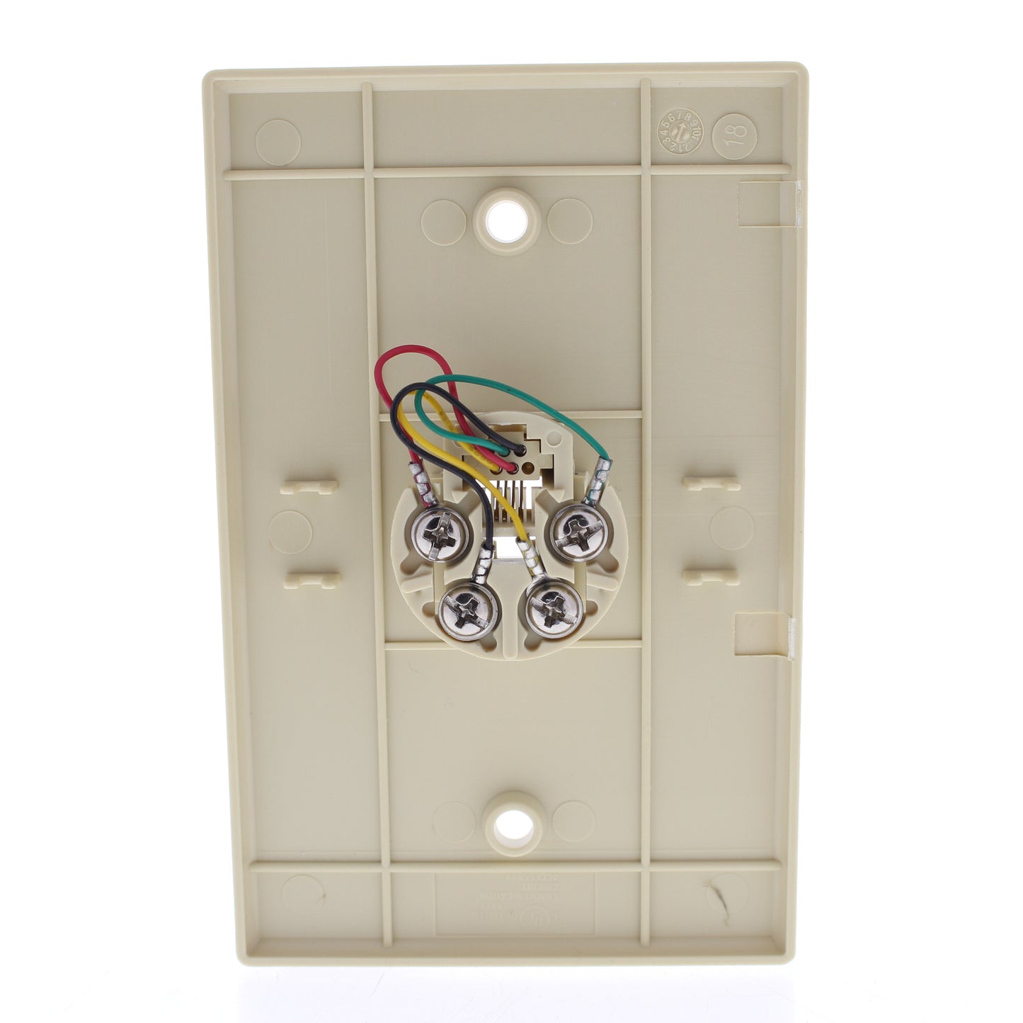 Eaton 3533-4V Ivory 1-Gang Phone Jack Unbreakable Nylon Mid-Size Wallplate Cover