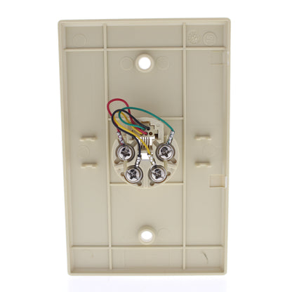 Eaton 3533-4V Ivory 1-Gang Phone Jack Unbreakable Nylon Mid-Size Wallplate Cover