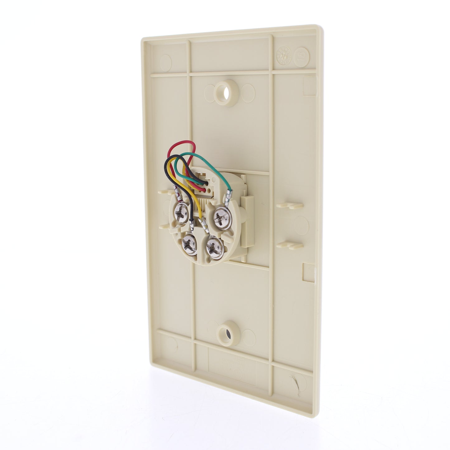 Eaton 3533-4V Ivory 1-Gang Phone Jack Unbreakable Nylon Mid-Size Wallplate Cover