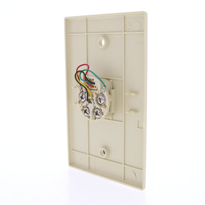 Eaton 3533-4V Ivory 1-Gang Phone Jack Unbreakable Nylon Mid-Size Wallplate Cover