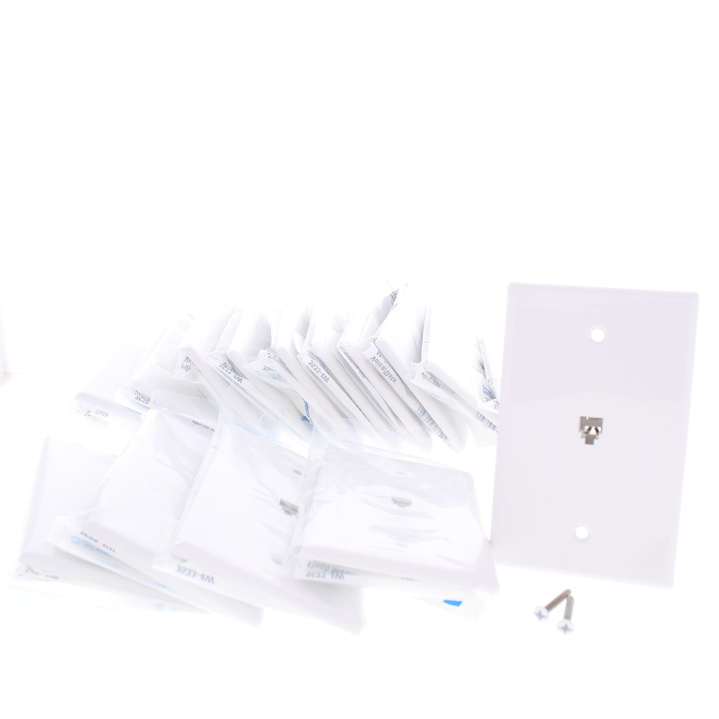 Eaton 3533-4W White 1-Gang Phone Jack Unbreakable Mid-Size Wallplate Cover 15pcs