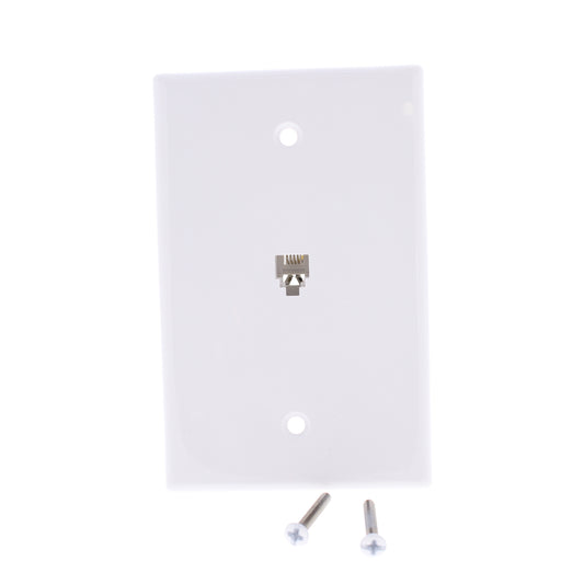 Eaton 3533-4W White 1-Gang Phone Jack Unbreakable Mid-Size Wallplate Cover 15pcs