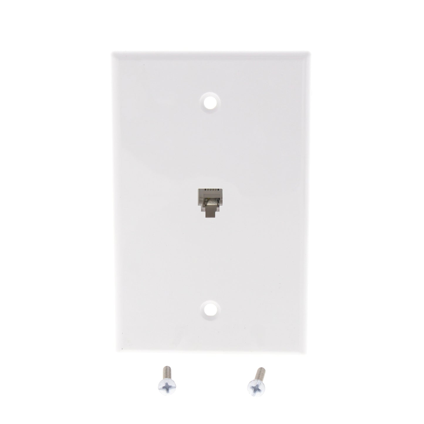 Eaton White Mid-Size Flush Mount 4-Conductor Telephone Jack Wallplate 3533-4W