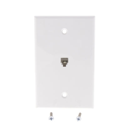 Eaton White Mid-Size Flush Mount 4-Conductor Telephone Jack Wallplate 3533-4W