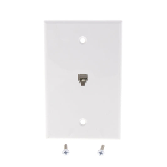 Eaton White Mid-Size Flush Mount 4-Conductor Telephone Jack Wallplate 3533-4W