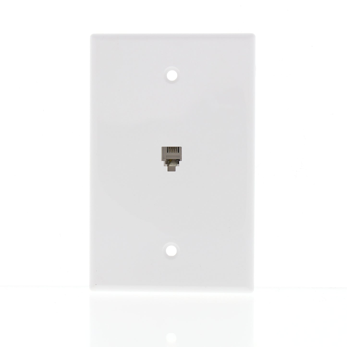 Eaton White Mid-Size Flush Mount 4-Conductor Telephone Jack Wallplate 3533-4W