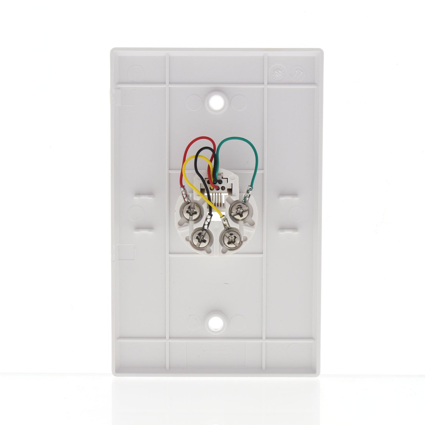 Eaton White Mid-Size Flush Mount 4-Conductor Telephone Jack Wallplate 3533-4W