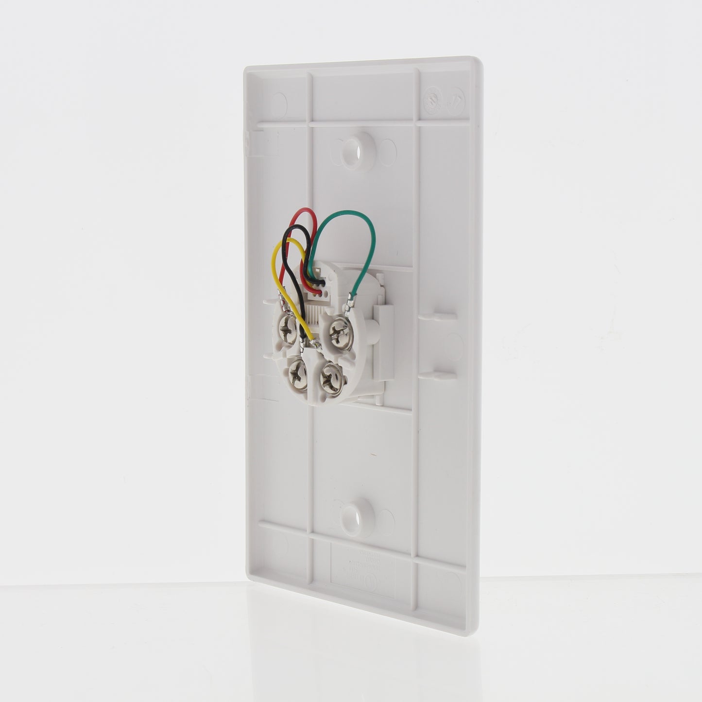Eaton White Mid-Size Flush Mount 4-Conductor Telephone Jack Wallplate 3533-4W