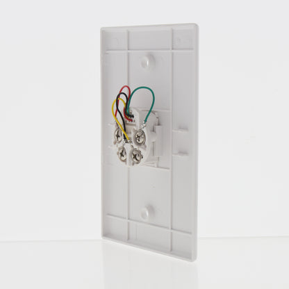 Eaton White Mid-Size Flush Mount 4-Conductor Telephone Jack Wallplate 3533-4W