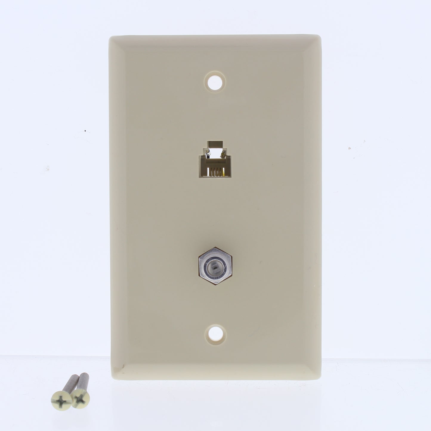 Eaton 3535-4V Ivory 1-Gang Telephone Jack Coaxial Nylon Standard Wallplate Cover