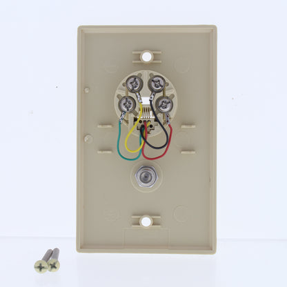 Eaton 3535-4V Ivory 1-Gang Telephone Jack Coaxial Nylon Standard Wallplate Cover