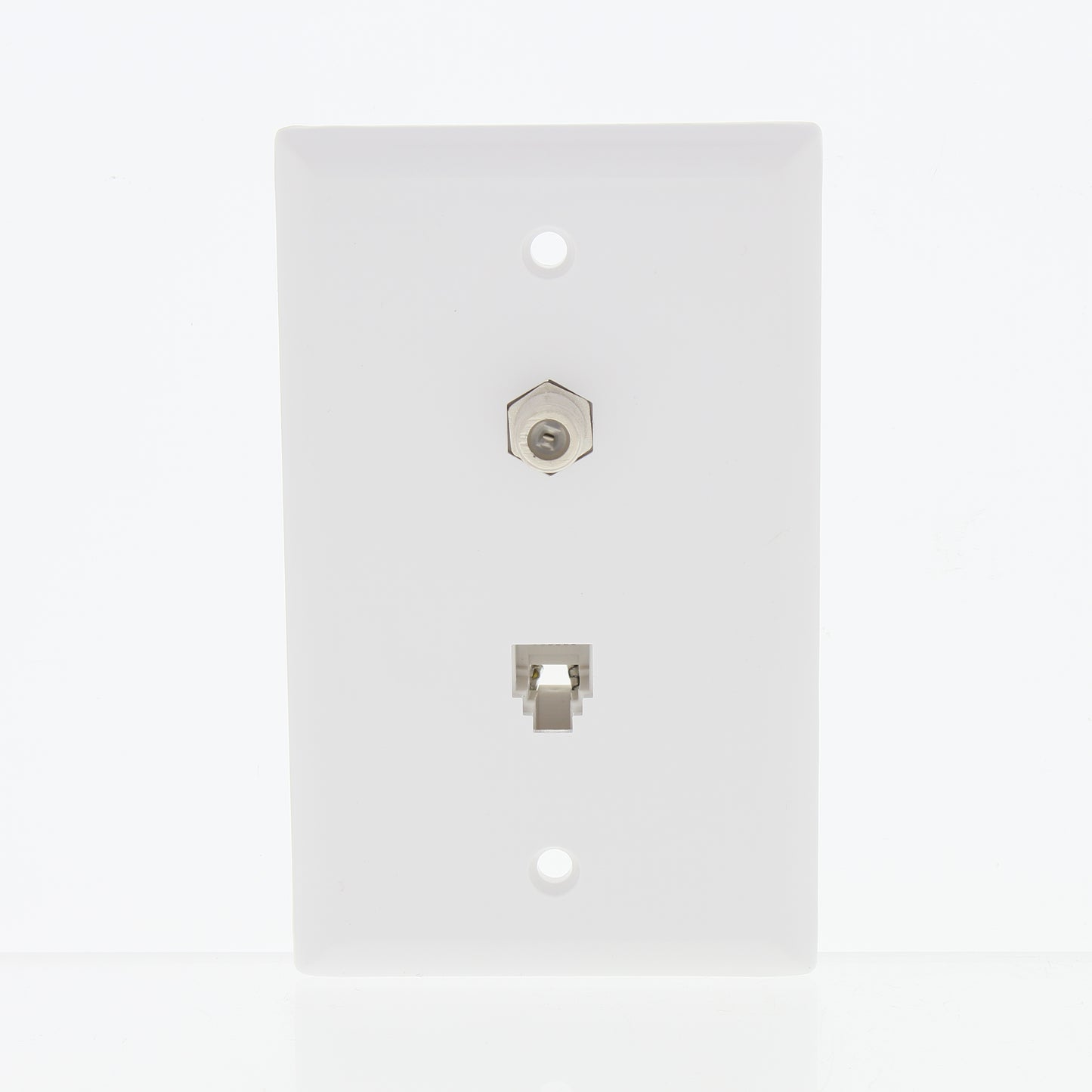 Eaton White 4-Wire Telephone Phone Jack Coaxial Cable Standard Wallplate 3535-4W