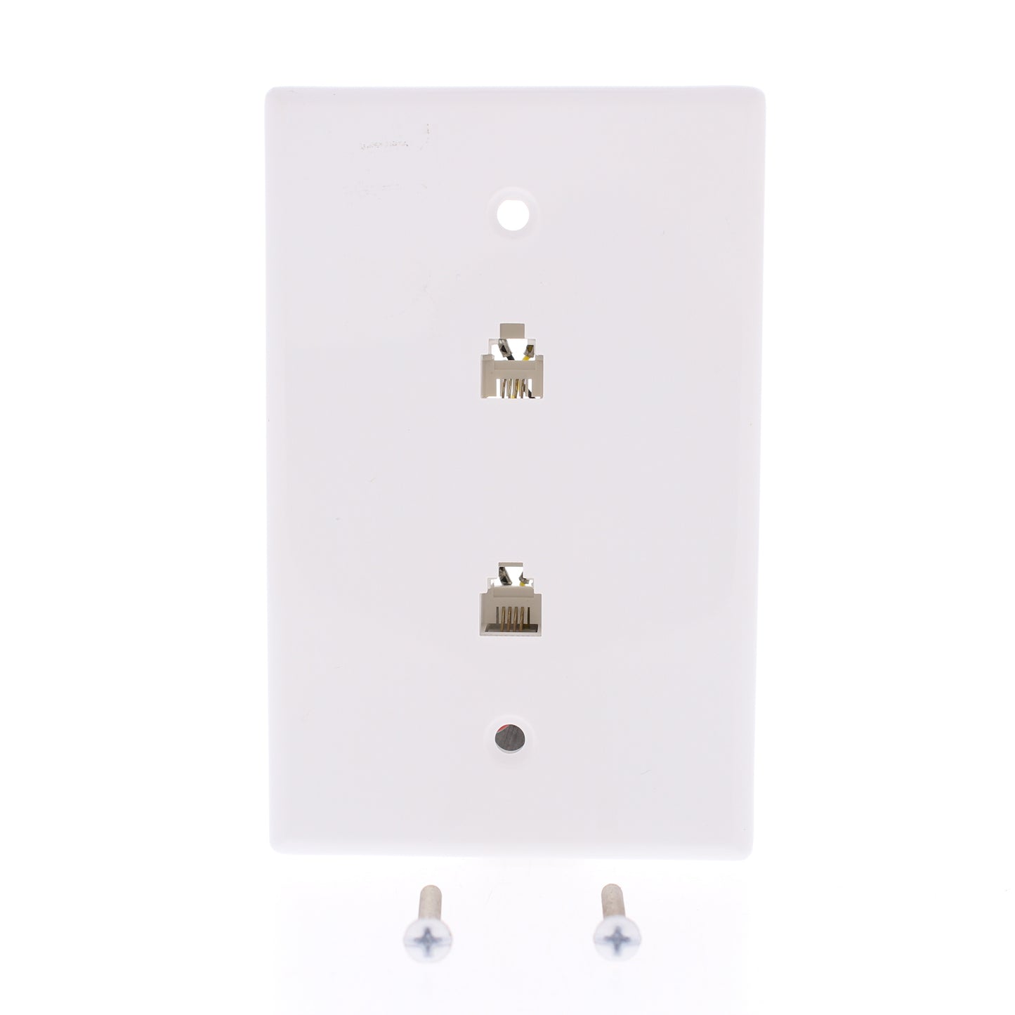 Eaton 3547-4W White 1-Gang 4-Wire Telephone Jack Nylon Mid-Size Wallplate Cover
