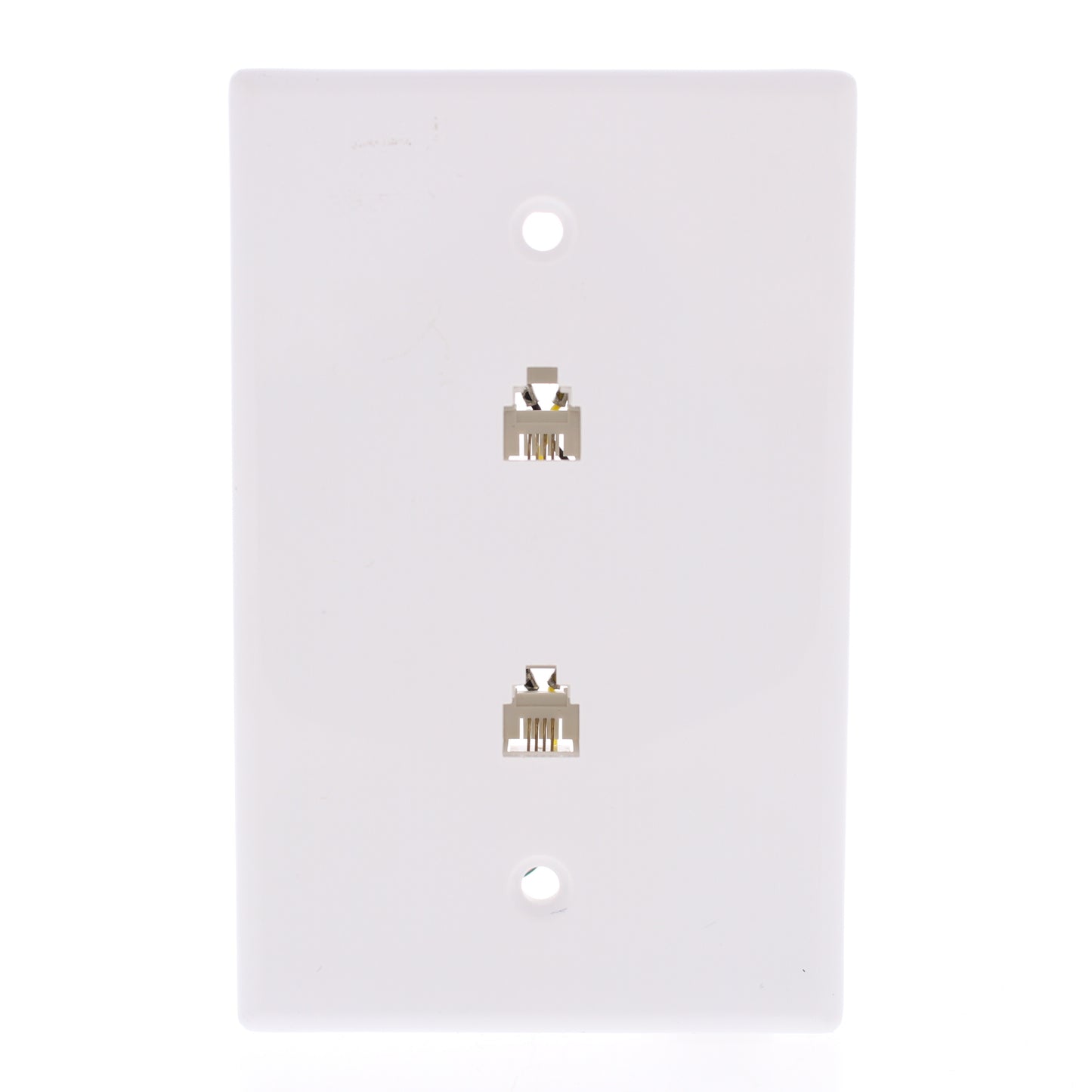 Eaton 3547-4W White 1-Gang 4-Wire Telephone Jack Nylon Mid-Size Wallplate Cover