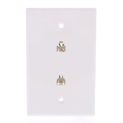 Eaton 3547-4W White 1-Gang 4-Wire Telephone Jack Nylon Mid-Size Wallplate Cover