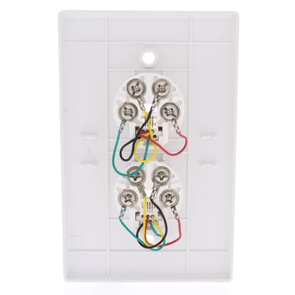 Eaton 3547-4W White 1-Gang 4-Wire Telephone Jack Nylon Mid-Size Wallplate Cover