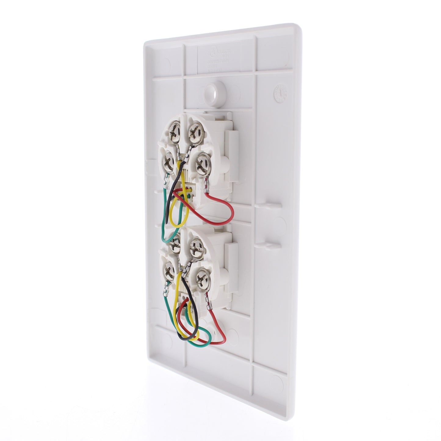 Eaton 3547-4W White 1-Gang 4-Wire Telephone Jack Nylon Mid-Size Wallplate Cover