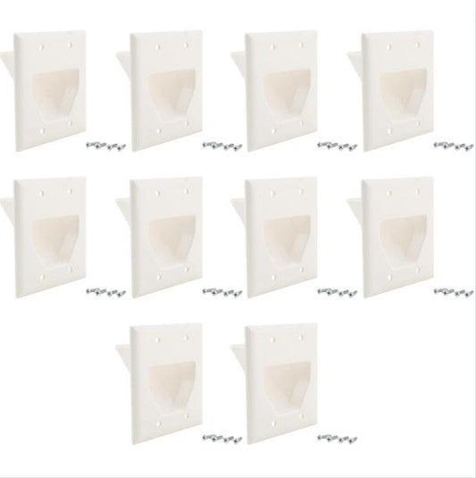 Eaton 35M2W White 2-Gang 1-Cable Thermoplastic Mid-Size Wallplate Cover 10-pack
