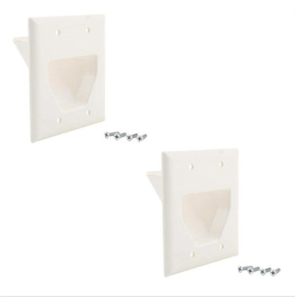 Eaton 35M2W White 2-Gang 1-Cable Thermoplastic Mid-Size Wallplate Cover 2-pack