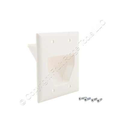 Eaton 35M2W White 2-Gang 1-Cable Thermoplastic Mid-Size Wallplate Cover 5-pack
