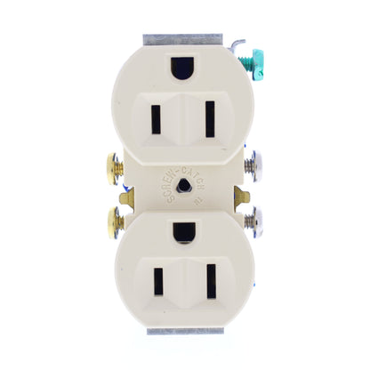 Eaton 4270-5V Ivory 15A Duplex Receptacle Outlet Strapless No Ears Flush 5-15R