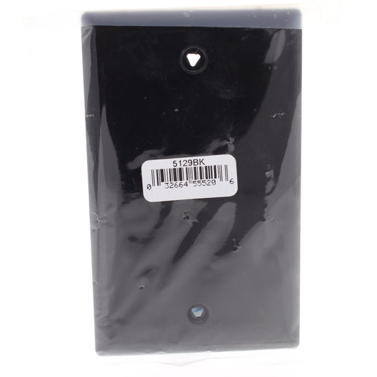 Eaton 5129BK Black 1-Gang Blank Unbreakable Nylon Wallplate Cover Box Mount