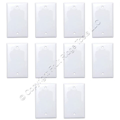 Eaton 5129W White 1-Gang Blank Unbreakable Nylon Wallplate Cover Box Mount 10pcs
