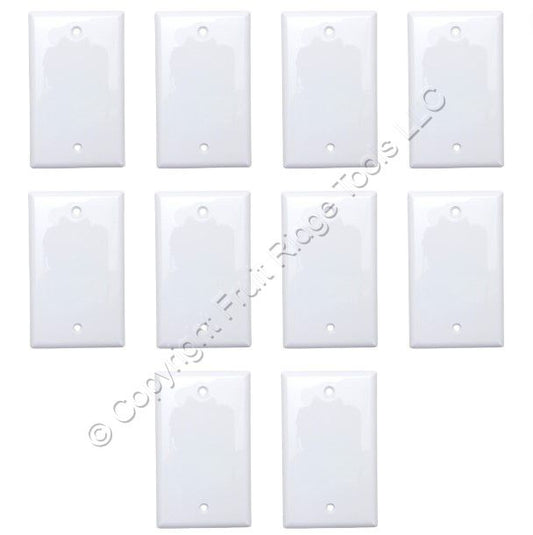 Eaton 5129W White 1-Gang Blank Unbreakable Nylon Wallplate Cover Box Mount 10pcs