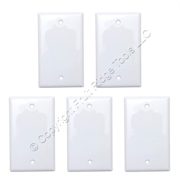 Eaton 5129W White 1-Gang Blank Unbreakable Nylon Wallplate Cover Box Mount 5pcs