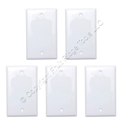 Eaton 5129W White 1-Gang Blank Unbreakable Nylon Wallplate Cover Box Mount 5pcs