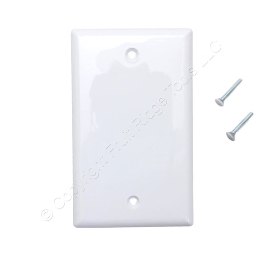 Eaton 5129W White 1-Gang Blank Unbreakable Nylon Wallplate Cover Box Mount 10pcs