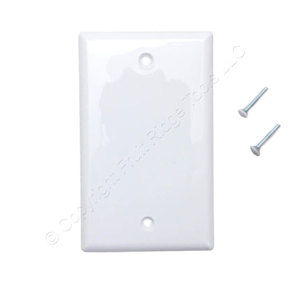 Eaton 5129W White 1-Gang Blank Unbreakable Nylon Wallplate Cover Box Mount 10pcs