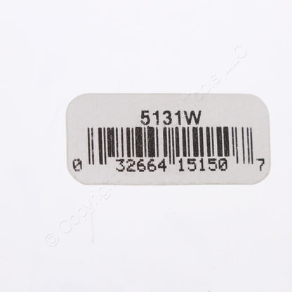 Eaton 5131W White 1-Gang 1.406in. Outlet Unbreakable Standard Wallplate Cover