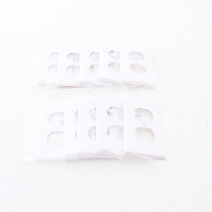 Eaton 5132W White 1-Gang Duplex Unbreakable Nylon Standard Wallplate Cover 10pcs