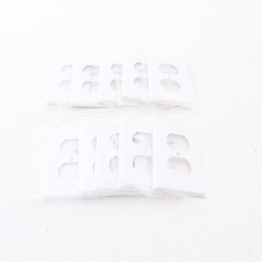Eaton 5132W White 1-Gang Duplex Unbreakable Nylon Standard Wallplate Cover 10pcs