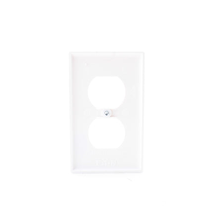Eaton 5132W White 1-Gang Duplex Unbreakable Nylon Standard Wallplate Cover 10pcs