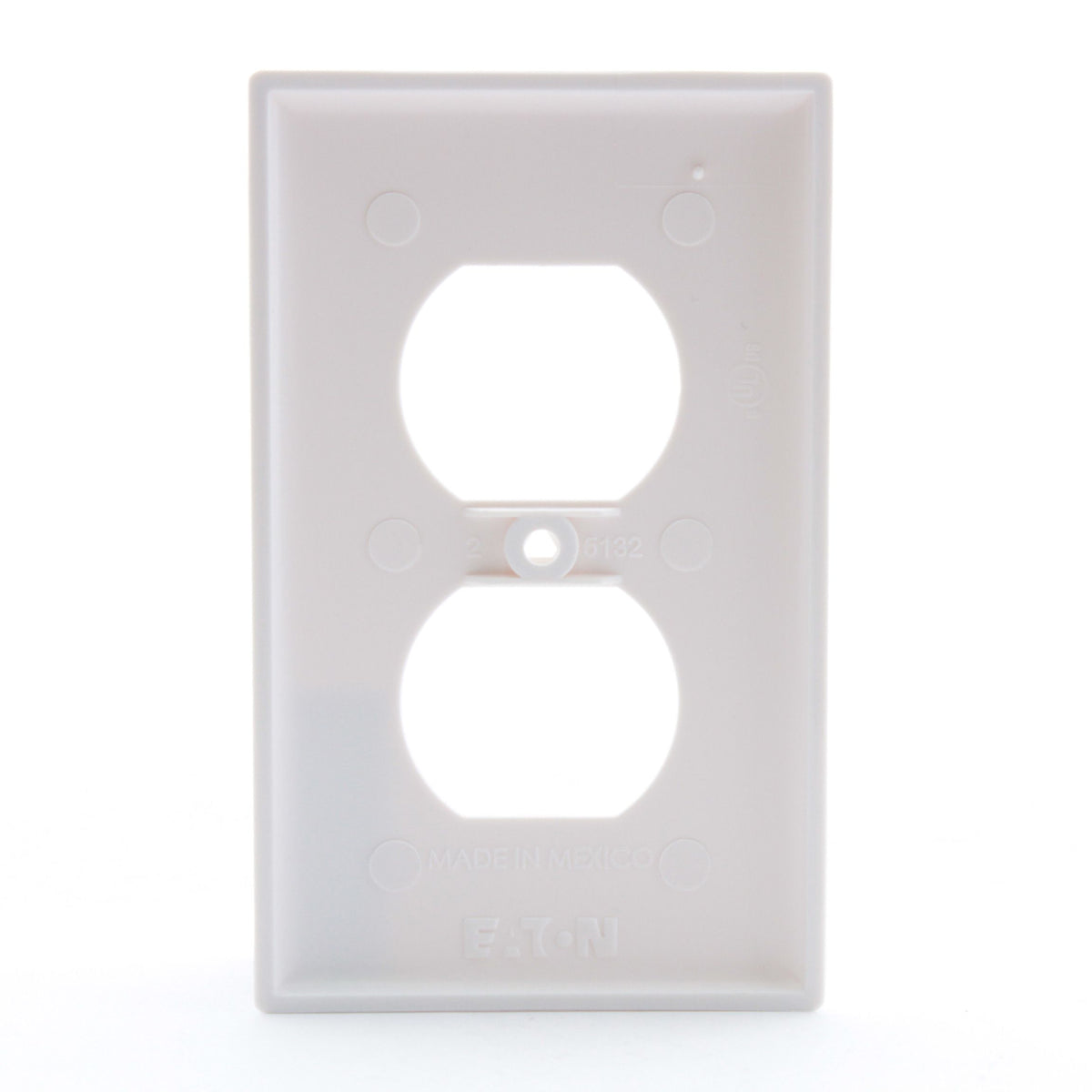 Eaton 5132W White 1-Gang Duplex Receptacle Outlet Unbreakable Nylon Wallplate