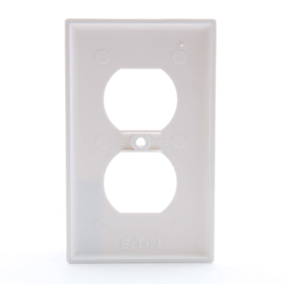 Eaton 5132W White 1-Gang Duplex Receptacle Outlet Unbreakable Nylon Wallplate