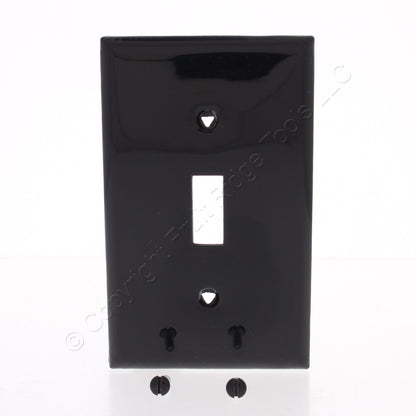Eaton 5134BKSP Black 1-Gang Toggle Unbreakable Nylon Standard Wallplate Cover