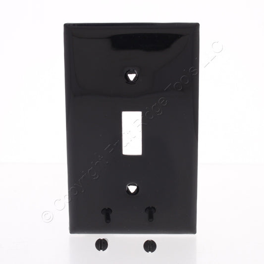 Eaton 5134BKSP Black 1-Gang Toggle Unbreakable Nylon Standard Wallplate Cover